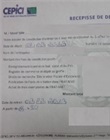 Récépissé de dépôt